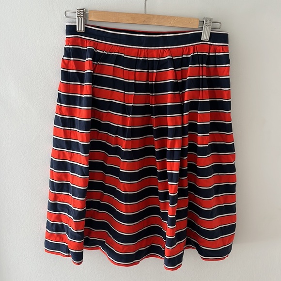 J. CREW 100% silk striped A-line skirt - Picture 4 of 4
